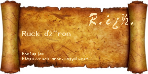 Ruck Áron névjegykártya